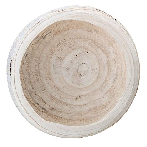 image for Bloomingville Decorative Hand-Carved Paulownia Wood Bowl, Whitewashed,