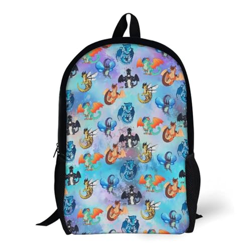 Generic Wings of Fire Backpacks Cartoon Backpack 3D Printed Laptop Bag Shoulder Light Casual Backpack Travel Hiking Camping, 17inch