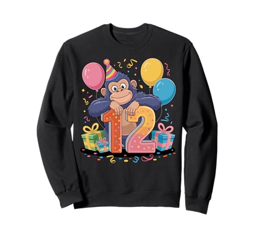 Simpatico Gorilla per il dodicesimo compleanno per il dodicesimo ragazzo Gorilla bithday, 12 Gorilla bday girl o 12th Gorilla compleanno bambini. Per ogni festa a tema Gorilla e 12 ° compleanno Gorilla per bambini per festeggiare il 12 ° compleanno Gorilla del tuo bambino.