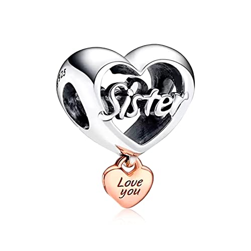 Annmors Charms for Bracelets 925 Sterliing Silver Thank You Family & Friends Two Tone Dangle for Women Charm Bracelet & Necklace