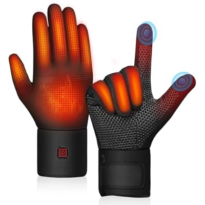 Heated Gloves, 3200mAh Rechargeable Electric Heating Gloves for Men Women with Touchscreen Fingers, Thin Hand Warm Gloves Liners for Winter Riding Ski Snowboarding Hiking Cycling Hunting