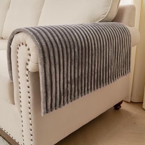 HAOMAIJIA Non-Slip Couch Armrest Covers for Sofa,Fuzzy...