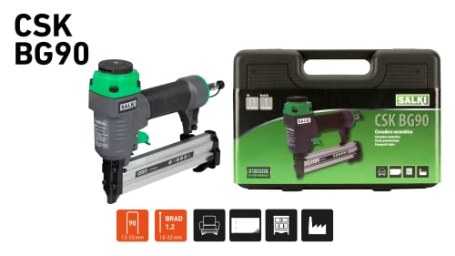 Miniatura 5 de Salki Pack Clavadora Csk Bg90 Grapa 90-30mm Brad Ax 30mm Y 40mm - Pistola De Clavos Neumática - Perfecta Para Carpintería, Ebanistería Y Bricolaje