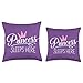 Princess Sleeps Here Purple Throw Pillow