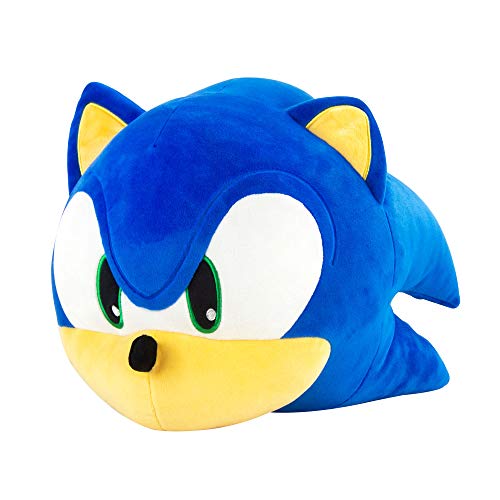 Club Mocchi Mocchi TOMY - Peluche Sonic 3D Méga 38 cm de l'univers Sega. Super douce et idéale pour les collectionneurs ainsi que les filles et les garçons dès 3 ans. T12419, Bleu