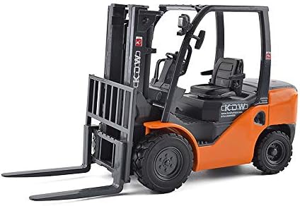 KDW 1/20 Scale Die-cast Forklift Car Toy Metal Model Construction Engineering Vehicle Orange
