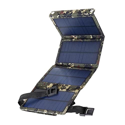 Image of Portable Foldable Solar Panel Charger USB Dual Port Power Bank Army Green