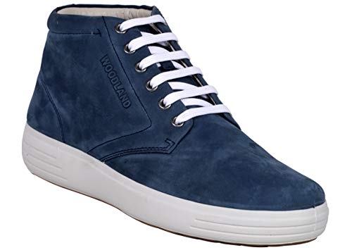 Image of Woodland Men's Blue 1 Leather Boots-6 UK /India (40)(GB 2519117 Blue 1 6)