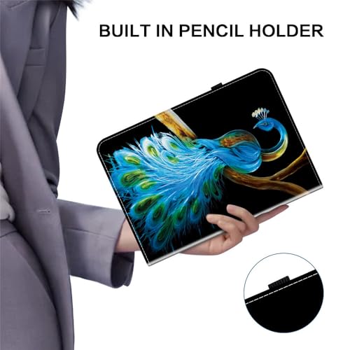 Étui iPad Pro 11 M4 2024 paon en cuir avec support réglable - 7