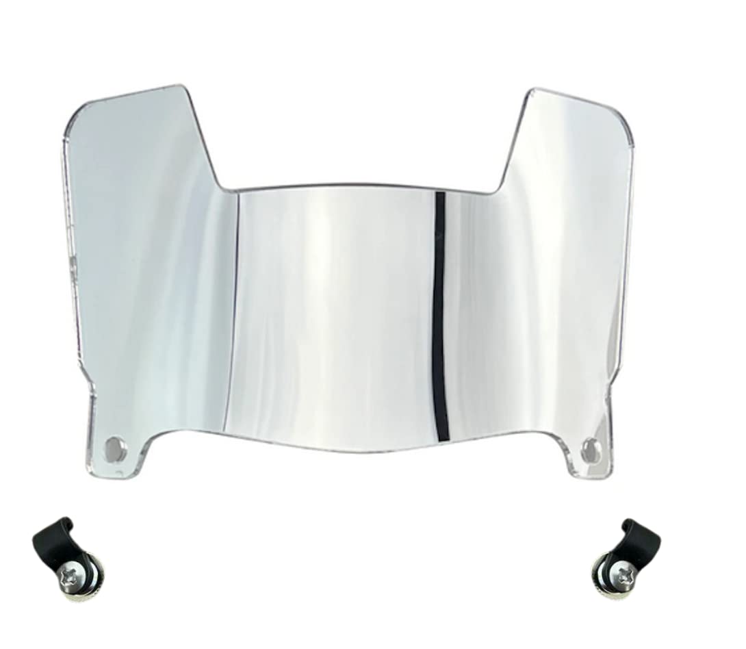 Pick Your Color - Custom Mini Football Helmet Visor Shield with Clips - Fits All Major Brand Miniature Helmets - Mini Visor ONLY (Silver Chrome Mirror)