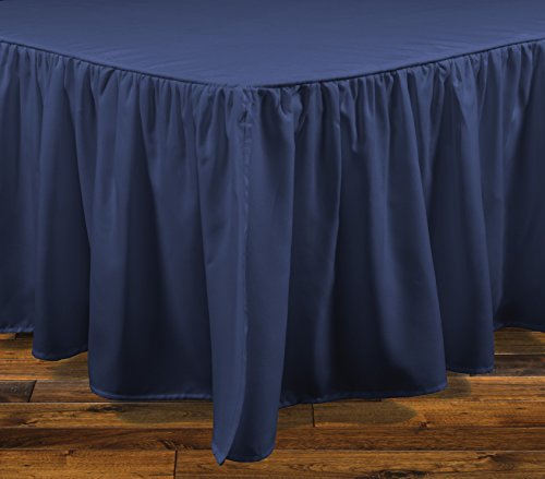Brielle Essentials Bedskirt, Queen, Navy