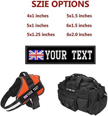 Custom Tactical Military Name PatchPersonalized British Flag Fastener Hook & Loop Name Patches for Multiple Clothing Bags Vest Jackets Work Shirts