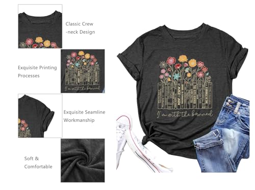 Image of Books Shirts for Women Reading T-Shirt Book Lover Tops Funny Readers Gifts Clothes Casual Librarian Tees