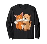 Photo Gallery volpe e gatto che abbracciano carino kawaii amante degli animali donne ragazze maglia a manica Photo Gallery volpe e gatto che abbracciano carino kawaii amante degli animali donne ragazze maglia a manica