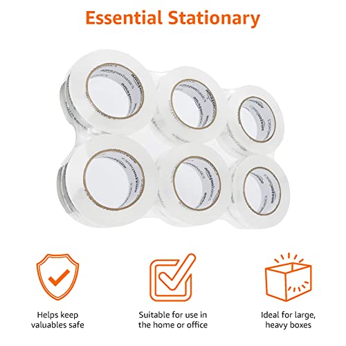 Amazon Basics Packing Tape, Strong & Durable for Moving, Storage, Shipping, Mailing and Sealing, Crystal Clear, 1.88" x 109 Yards, 6-Pack view 3