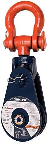 Crosby McKissick 419 Light Champion Snatch Blocks with Shackle | 18 Inch Sheave Diameter | 15 Ton Working Load Limit | 1 Inch Wire Rope Size | BB Bearing Code | 109643