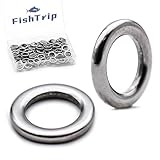 FishTrip Solid Rings Fishing 50Pcs - Stainless Steel Ring for Assist Hooks Jigs Butterfly Rigs Saltwater Freshwater (Size 0_ 150lbs)