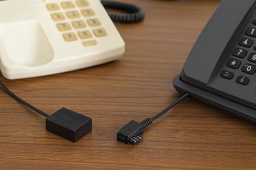 PADCR TAE Verlängerungskabel, TAE-F Stecker auf TAE-F Buchse, Telefonkabel, Schwarz (3m)