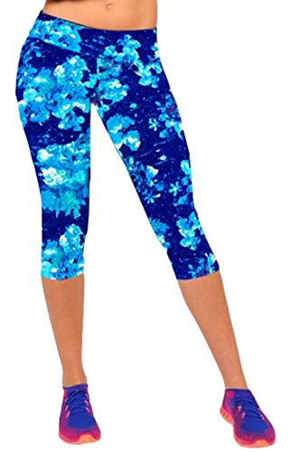 Ancia Womens Active Workout Capri Leggings Fitness Tights Pants Tracksuits L