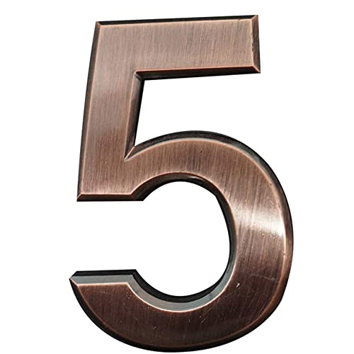 ETEC Numéros de boîte aux lettres 3D autocollants de 10,2 cm pour maison et appartement (n° 5)