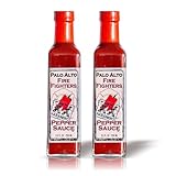 Palo Alto Firefighters XX Habanero Pepper Sauce (8.5oz) - Pack of 2 - Salt Free Pepper Plant Hot Sauce, No Sodium Hot Pepper Sauce, No Salt Sauces