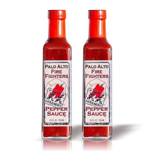 Palo Alto Firefighters XX Habanero Pepper Sauce (8.5oz) - Pack of 2 - Salt Free Pepper Plant Hot Sauce, No Sodium Hot Pepper Sauce, No Salt Sauces