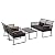 Patiorama 4 Piece Patio Furniture Set, Outdoor Wicker Bistro Set, All-Weather Black PE Rattan Conversation Set w/Coffee Table, Loveseat, Wood-like Armrest, Cushions for Garden Balcony Deck, Dark Grey
