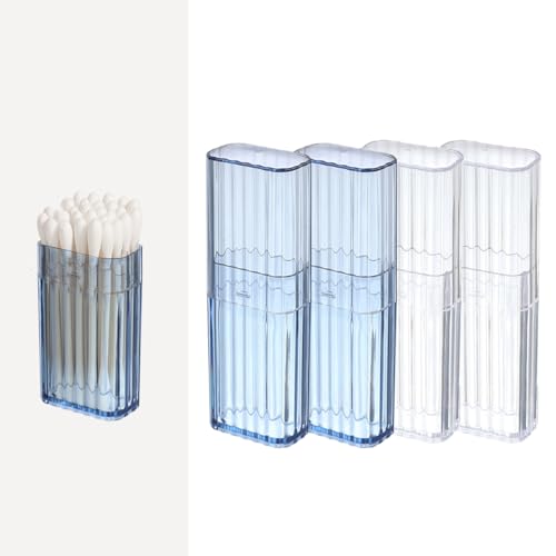 HUAZEXINX 4 Pack Portable Cotton Bud & Toothpick Holder – Compact Travel Swab Organizer Case, Dustproof Clear Container for Cotton Swabs, Floss Picks, Earbuds, and Personal Care Accessories HUAZEXINX 4 Pack Portable Cotton Bud & Toothpick Holder – Compact Travel Swab Organizer Case, Dustproof Clear Container for Cotton Swabs, Floss Picks, Earbuds, and Personal Care Accessories