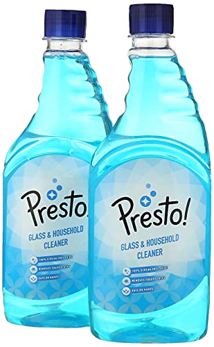 Image of Dish Wash Gel - 2 L (Lime) and Amazon Brand - Presto! Glass and Household Cleaner Refill - 500 ml (Pack of 2)
