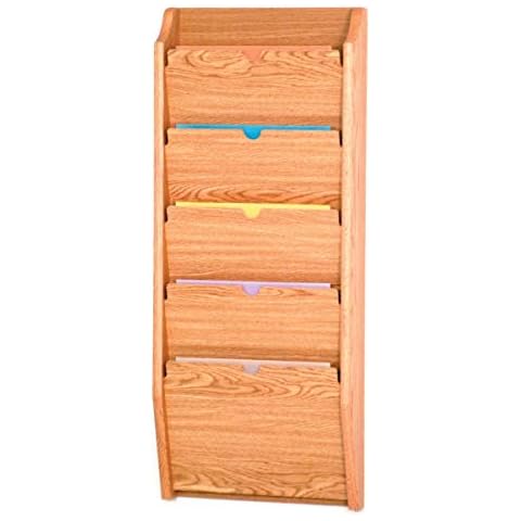 Wooden Mallet 5 Pocket Privacy Letter Size Chart Holder, HIPAA Compliant, Black/Mahogany Cover