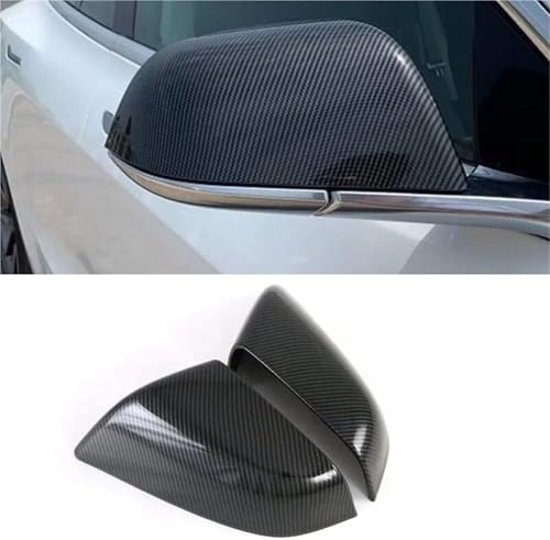 Rétroviseur Tesla Model S aspect carbone finition mate géométrique - 4