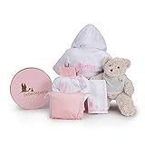 BebeDeParis - Canastilla Bebé Recién Nacido - Regalo Bebé Personalizado con Albornoz Bordado (3-6 Meses) - Rosa