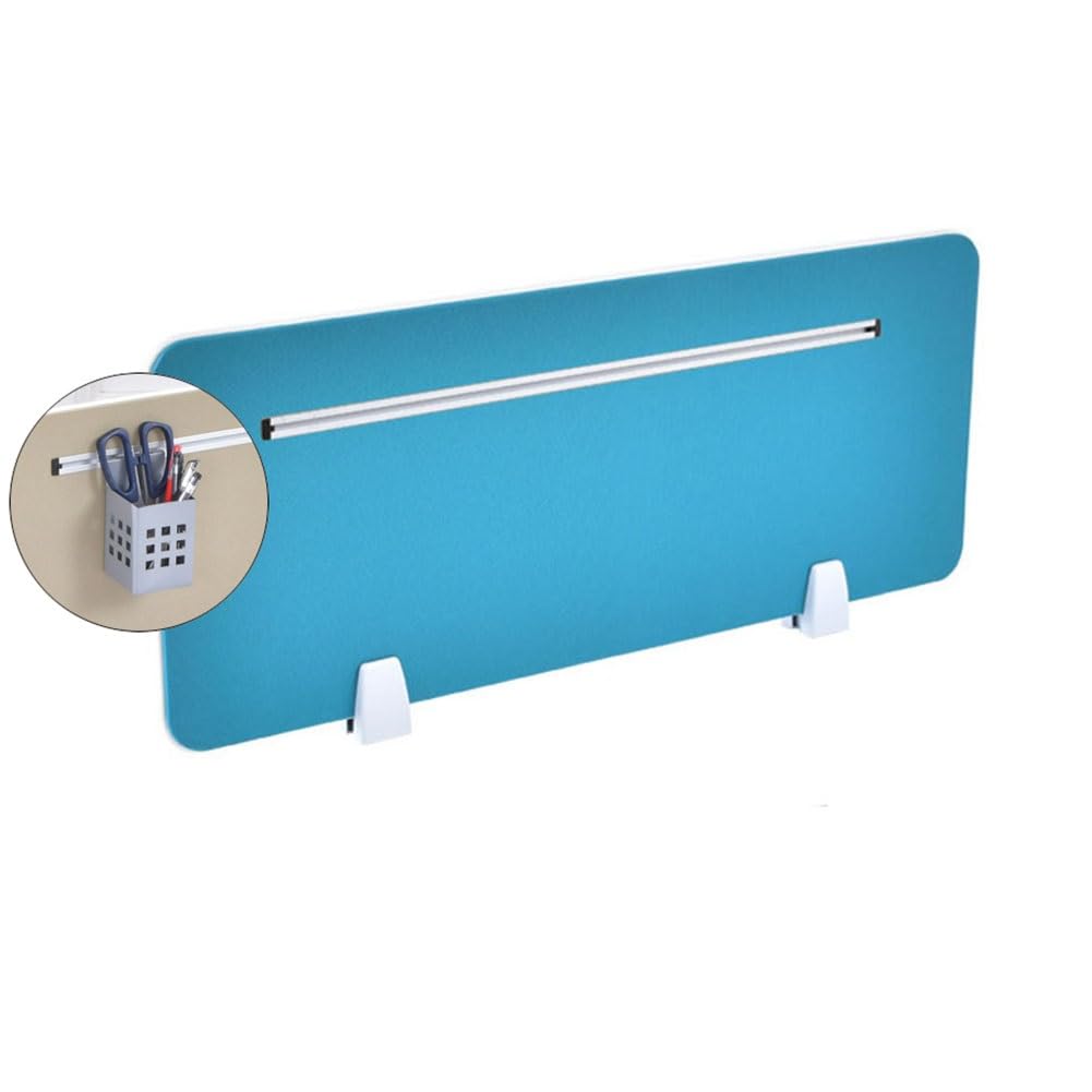 THKSGIV Desk Privacy Divider, Panel Divider Acoustic Partition Reduce Noise Visual Distractions, Slotted Office(Blue-C,80X30cm)
