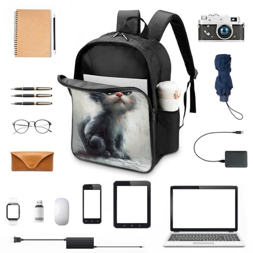 Sac à dos enfant chat 3D idéal pour l'école et sorties camping - 4