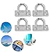 Klanata 4 Pcs 304 Stainless Steel Eye Plate with Enclosed Hook, Ceiling and Wall Mount Hanging Hardware for Marine and Industrial Use, 40 kg Load Capacity per Plate, Brushed Finish - Pack