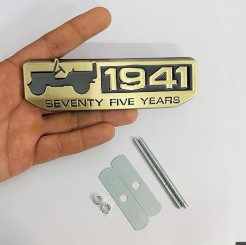 Image of Emblems for Car & Bike Metal Lo.go and Grill Me.tal Lo.go, Auto Accessories for Car Emblem 3D Badge Auto Racing Sport Sticker Grand Tourer Decal. (1941 Golden Black Grill Sticker)