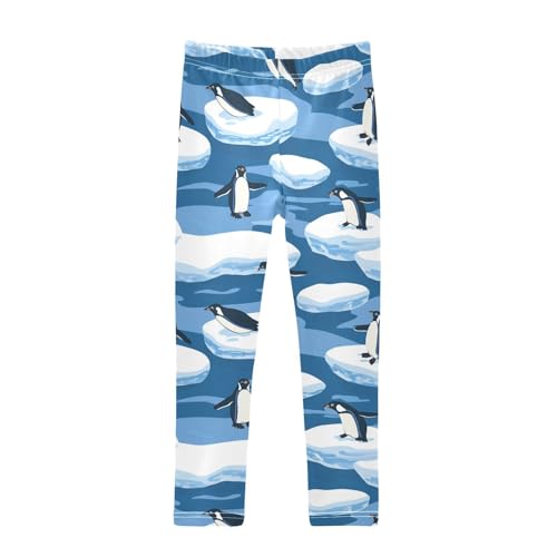 Penguin Lovely Animal and Icebergs Girls Casual Leggings for Kids Printed Long Pant Bottoms Stretch and Soft