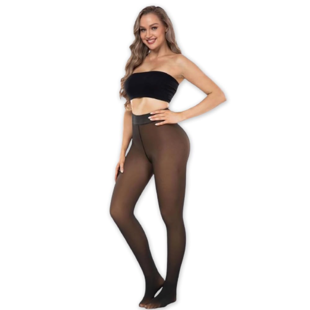 Women Thermal Fleece Lined Leggings | High Waist Winter Stockings | Warm & Slim Fit