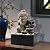 Ferrisland Tabletop Waterfall Fountain Indoor - Buddha Water Fountains 4-Tier Tabletop Waterfall of Zen Meditation Buddha Fountain with LED Warm Light for Office Home and Bedroom Desktop Decor