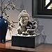 Ferrisland Tabletop Waterfall Fountain Indoor - Buddha Water Fountains 4-Tier Tabletop Waterfall of Zen Meditation Buddha Fountain with LED Warm Light for Office Home and Bedroom Desktop Decor