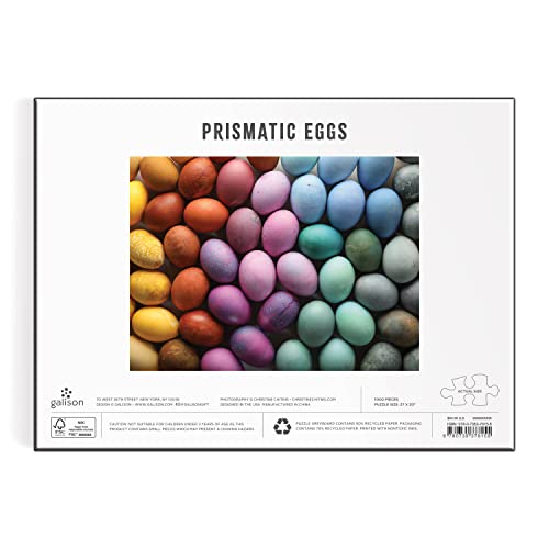 Rompecabezas Galison Prismatic Eggs de 1000 piezas para adultos, arte de Christine Chitnis, diseño brillante y audaz, hecho de papel reciclado, sin polvo, tamaño final 27" x 20" miniatura 4