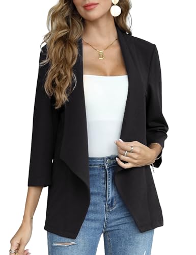 KOJOOIN Womens Blazer Long Sleeve Open Front Business Casual Cardigan Jacket