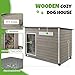 Large Wooden Dog House Outdoor, XL Weatherproof Dog Houses with Adjustable Vent Windows, Alloy Chew-Resistant Frame, Removable Floor for Medium & Large Dogs (43.3