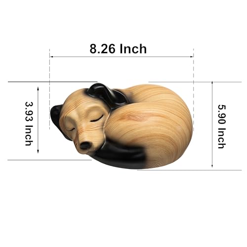 Kriss Art Haustierurnen, schlafende Hundeurne aus Harz, Hundeurnen für Asche, Kleintierurne (Khaki)