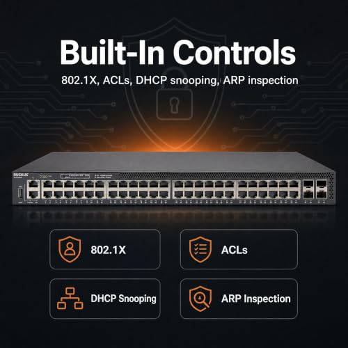 Image of Ruckus ICX8200-48 Managed Switch, 48x 10 /100 /1000 Mbps RJ-45, 4x 25GbE SFP28 Uplinks - Stackable Enterprise Switch, 3-Yr Remote TAC Included, TAA Compliant