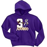 Jordan Addison TD 3 Minnesota Hooded Sweatshirt Hoodie Youth Large Purple