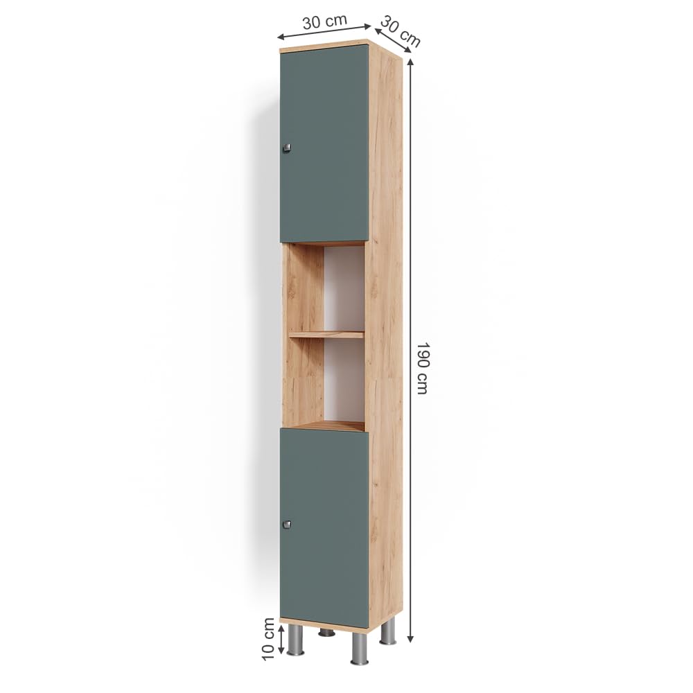 Badkamermeubel set Fynn Krachtige eik goud 3 delen, met hoge unit Vicco | Krachtige eik goud | Set 6 | 425142195334506