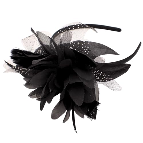 Topkids Accessories Fascinator Headband Wedding Hats Royal Ascot Fascinator Aliceband Suitable for Girls, Women, Ladies (Black)
