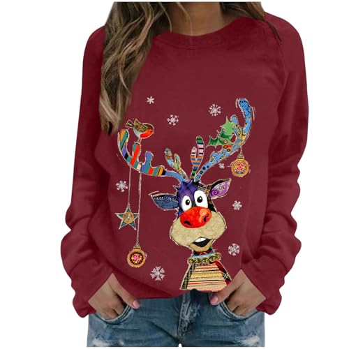 Generisch Weihnachtspullover Damen Lustige Weihnachtsoutfit...