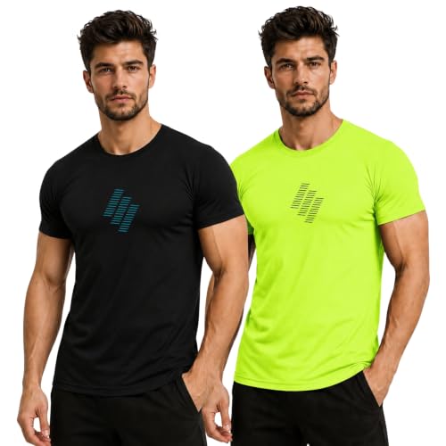 Image of 3Colors Men's Active Polyester T-Shirt | Quick Dry Gym Workout Tee | Stretch Sports Round Neck Running T-Shirt-STEPUP LINE